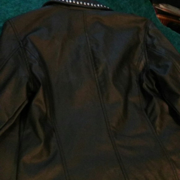 Women's Faux Leather Jacket - Picture 3 of 4